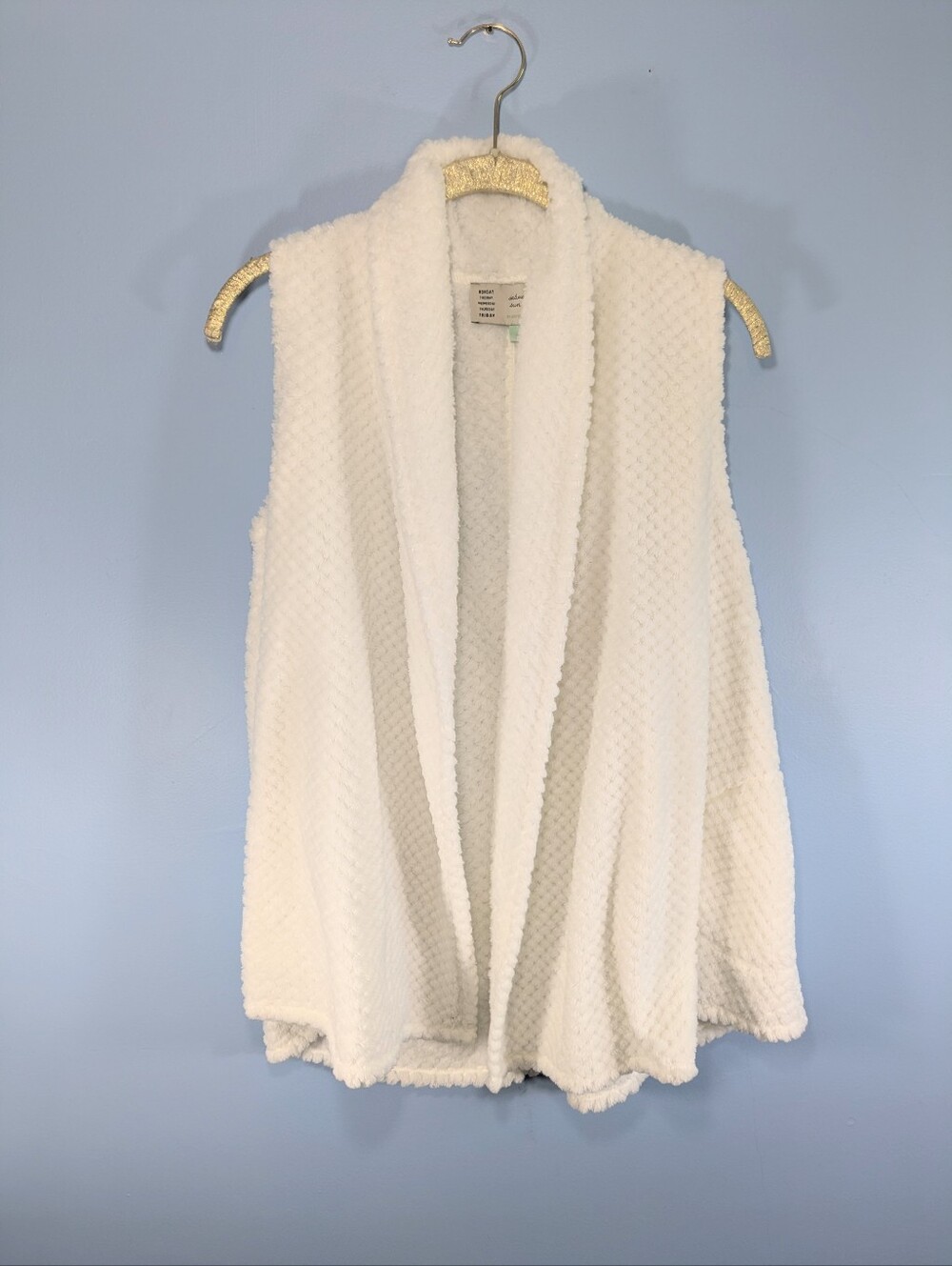Anthro Saturday Sunday Faux Fur Open Vest Festival Boho